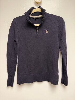 Ted Baker London woman’s size S Navy Half-Zip Sweater with Chest Emblem
